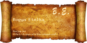 Bogya Etelka névjegykártya